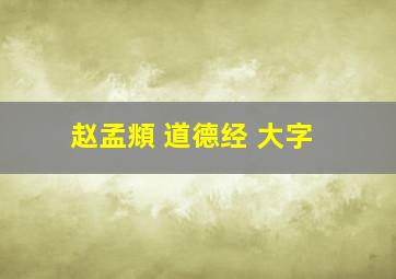 赵孟頫 道德经 大字